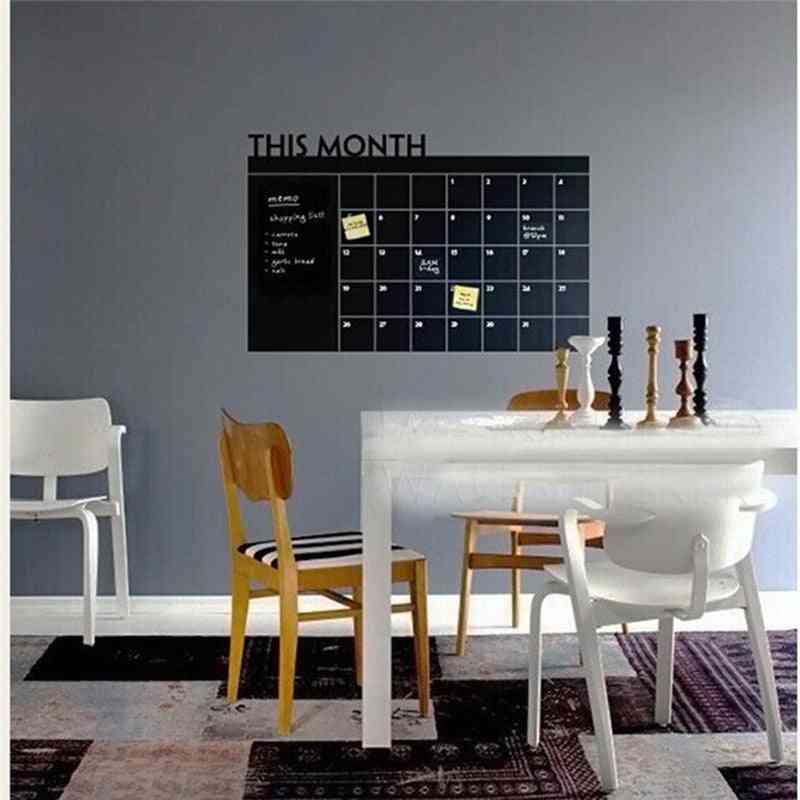 Monthly Calendar Wall Sticker Blackboard