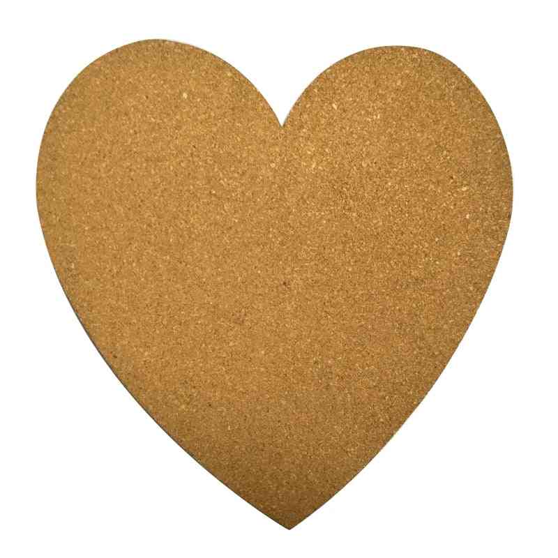 Big Heart Shape Cork Wood Bulletin Board