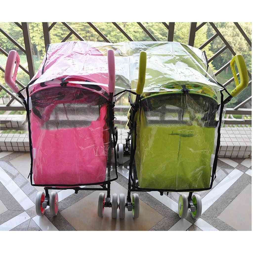 Stroller Raincoat Side By Side Stroller Weather Shield Baby Rain Cover