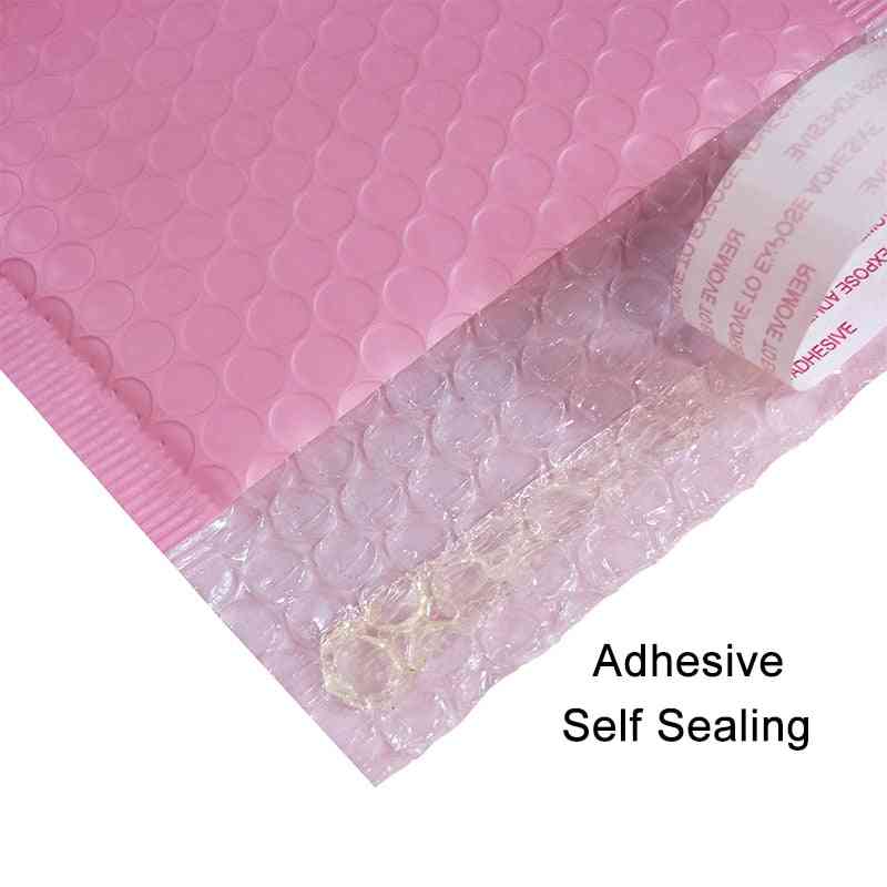 Enveloppe matelassée rose clair en poly bulle, sac postal auto-scellant, expédition