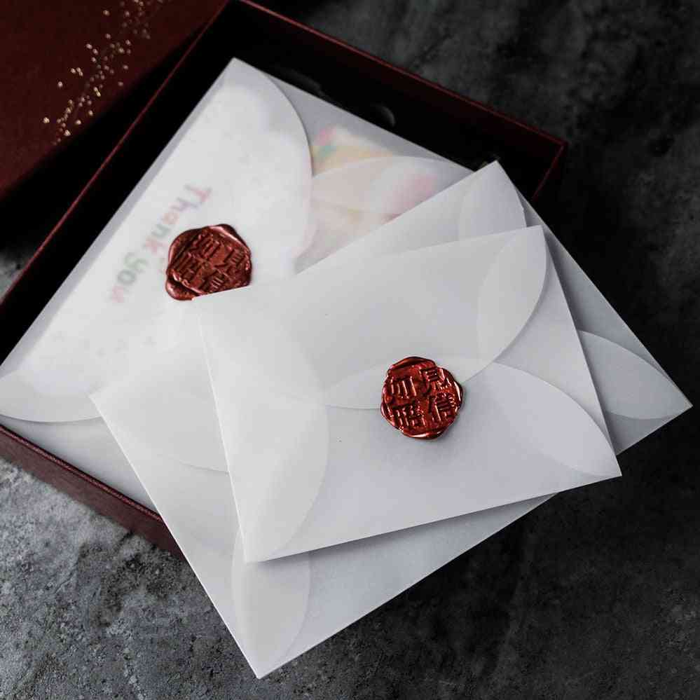 полупрозрачни пликове от хартия със сярна киселина за съхранение на пощенски картички / картички, покана за сватба, опаковане на подаръци