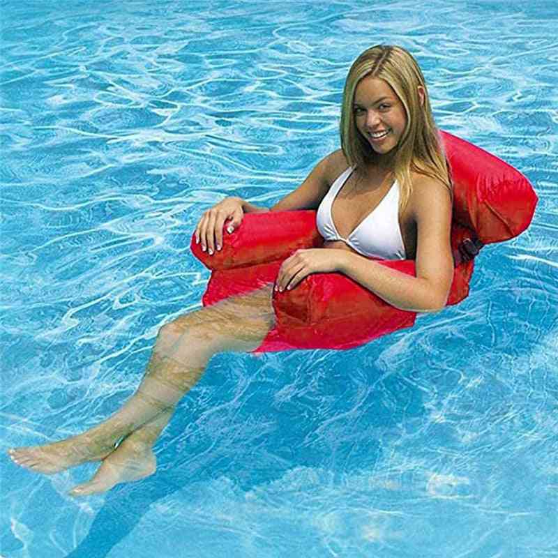 été pliable flottant rangée piscine hamac d'eau matelas d'air chaise longue