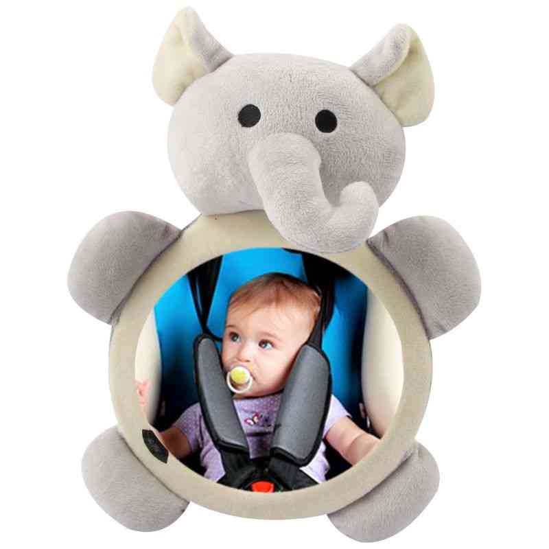 Baby Safety Seat Rear Mirror Car Interior Rearview Mirrors Infants Plush Cartoon Toy