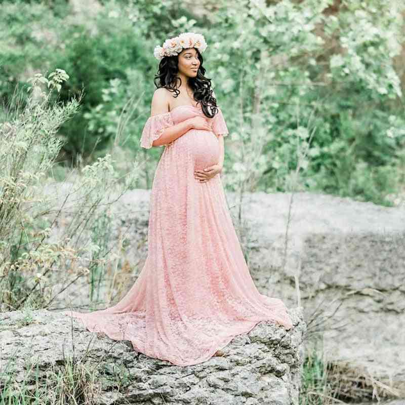 Lace Pattern Long Pregnancy Dress- Photography Props