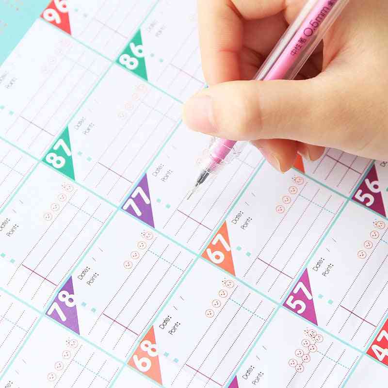Superdeal 100 Day Countdown Calendar Learning Schedule / Periodic Planner Table