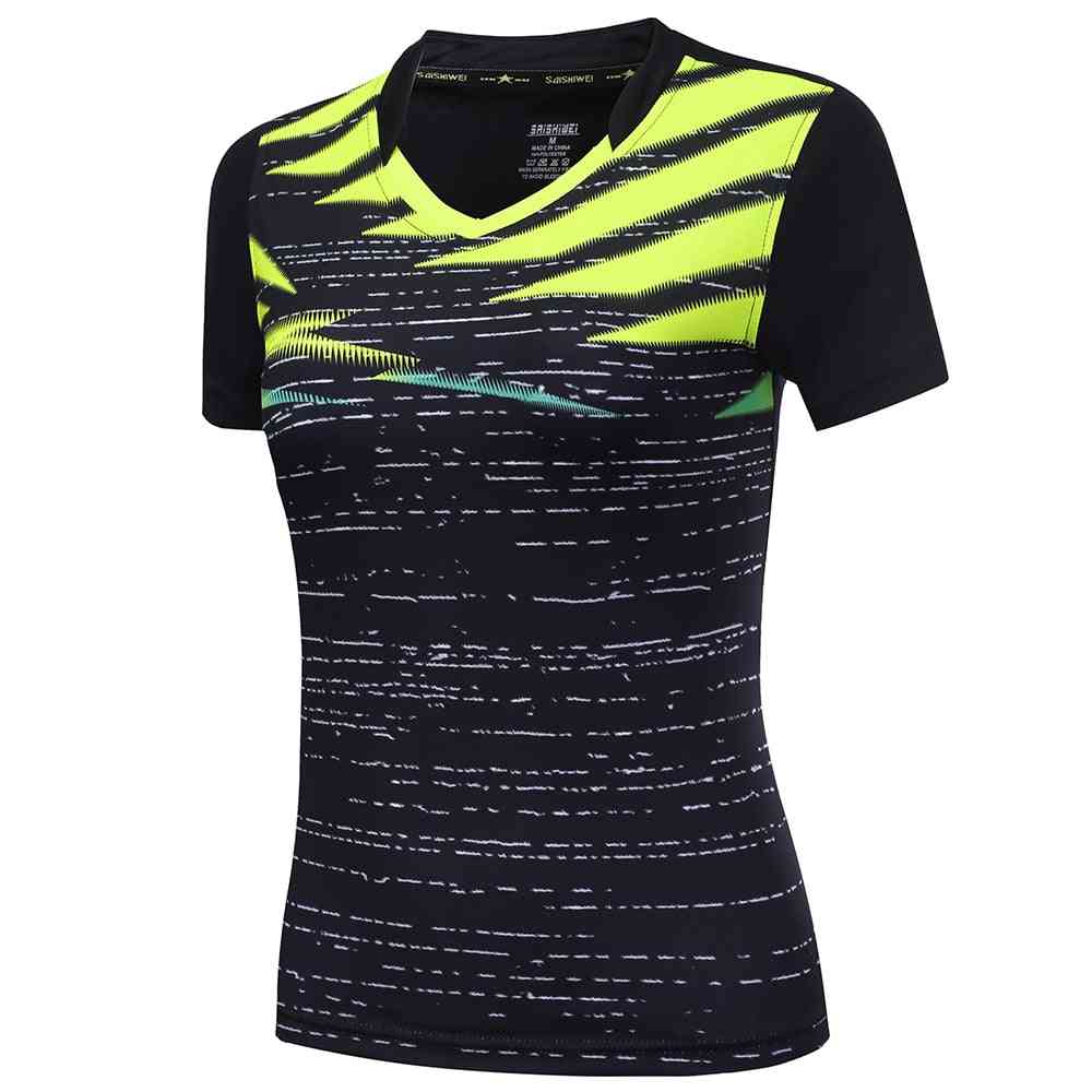 Women Tennis Shirts, Outdoor Sports V- Neck Clothing Running Workout Badminton Short Sleeves