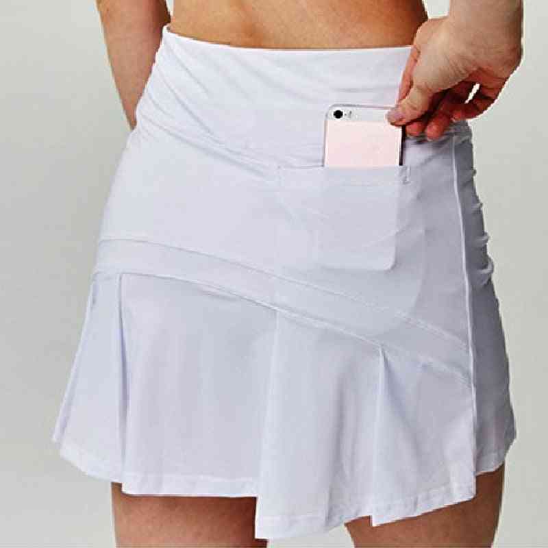 חצאיות טניס לנשים גולף בדמינטון קפלים מכנסי כושר גבוהים במותניים עם כיס טלפון אתלטי