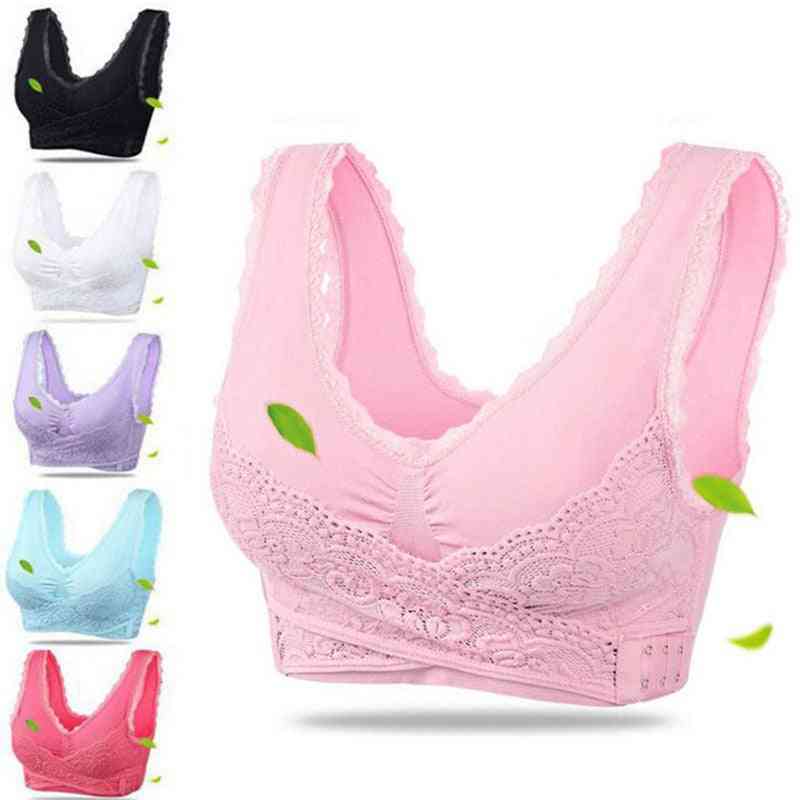 Solid Color Cross Side Buckle Without Rims Sports Bra Lingerie Lace