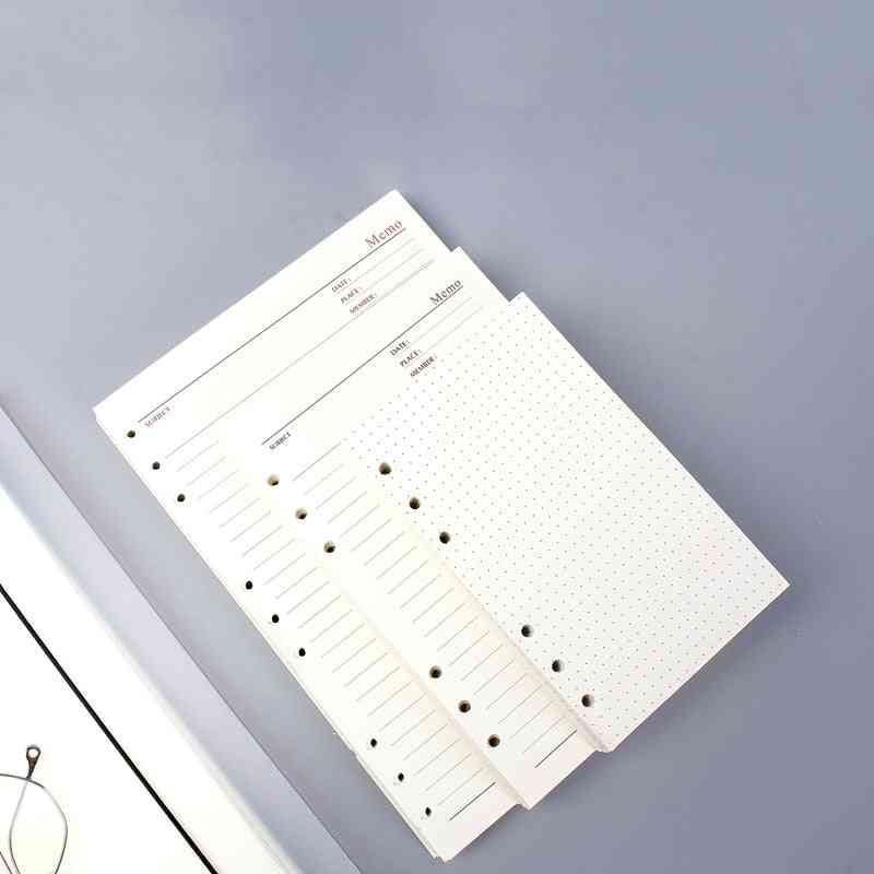 Notebook Filler Paper, Replacement Core A6 Planner, Line Blank Paper A5 Inner Page Graph Paper
