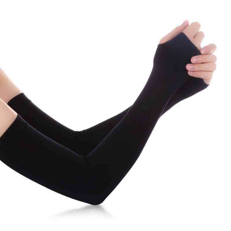 Ice Fabric Arm Sleeves Summer Sports Uv Protection Running, Cycling & Driving Reflective Sunscreen Bands Arm