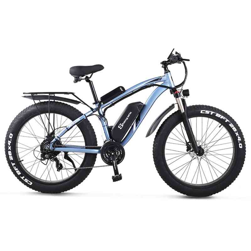 Elektrický bicykel, pánsky horský snehový bicykel, ebike, tučný plášť ebike