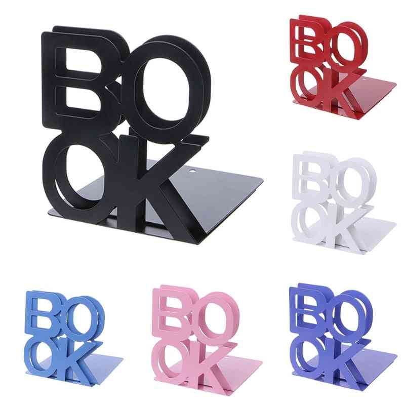 Alphabet Shaped Bookends, Iron Support Holder, Desk Stands For Books