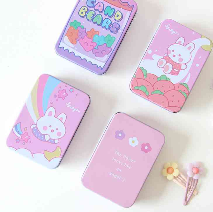 Cute Korean Stationery Rabbit, Bear, Flower Square Tape, Jewelry Storage Box, Desk Card Holders