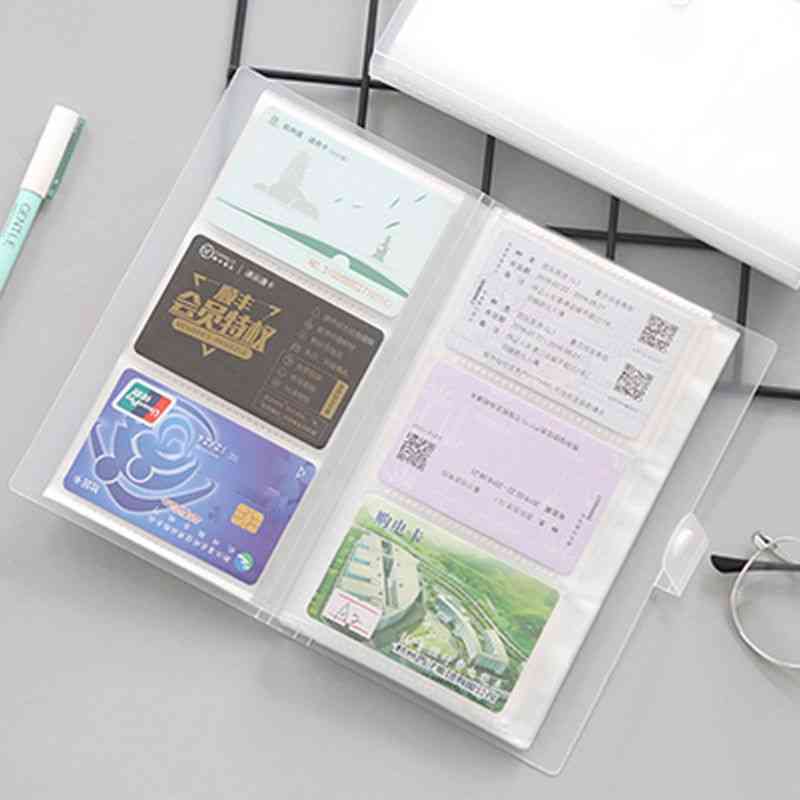 Libro de tarjetas de visita con tapa de 240 ranuras para soportes de identificación de gran capacidad, clip de recolección de boletos