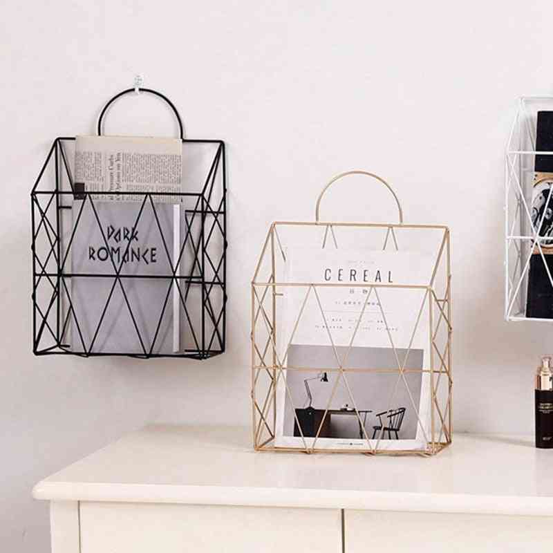 Magazine Holder Hanging, Wall Mounted Newspaper, Book Document, Basket Storage Container