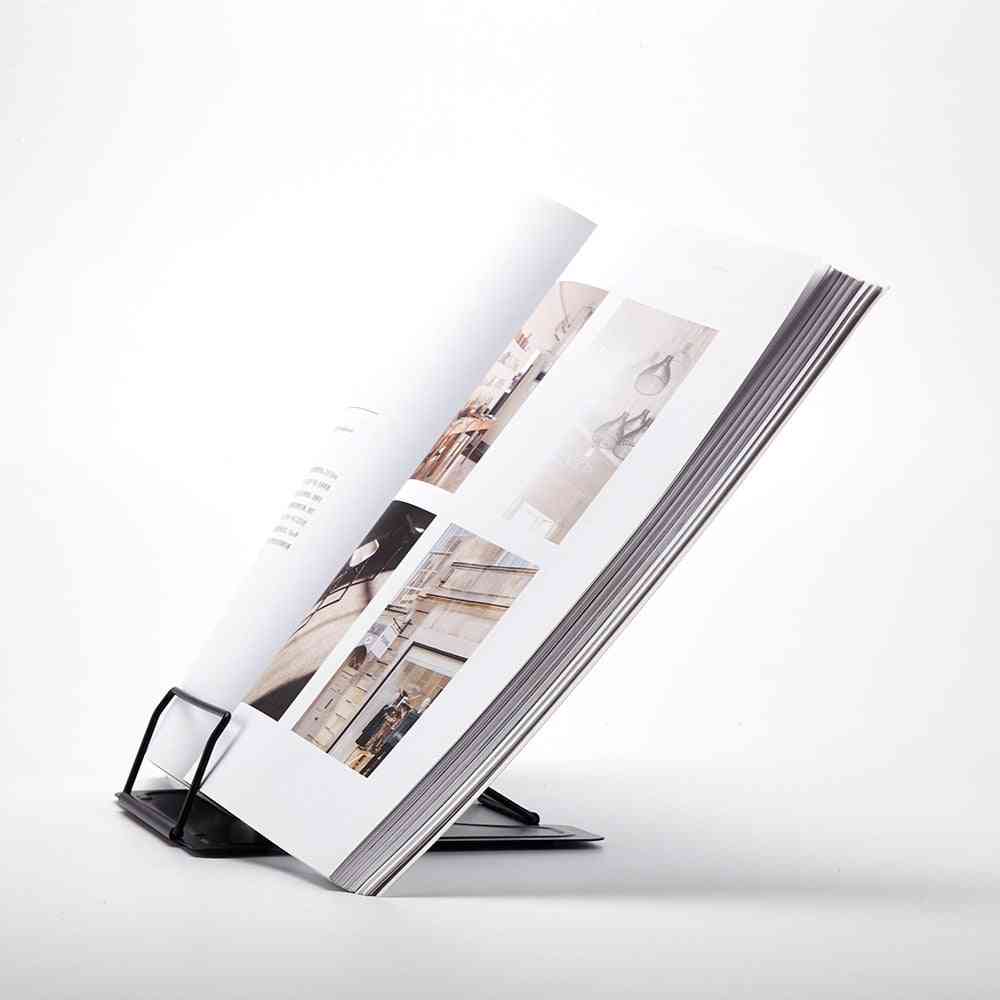 Prenosný kovový stojan na knihy / držiak / náradie na čítanie knižnej police