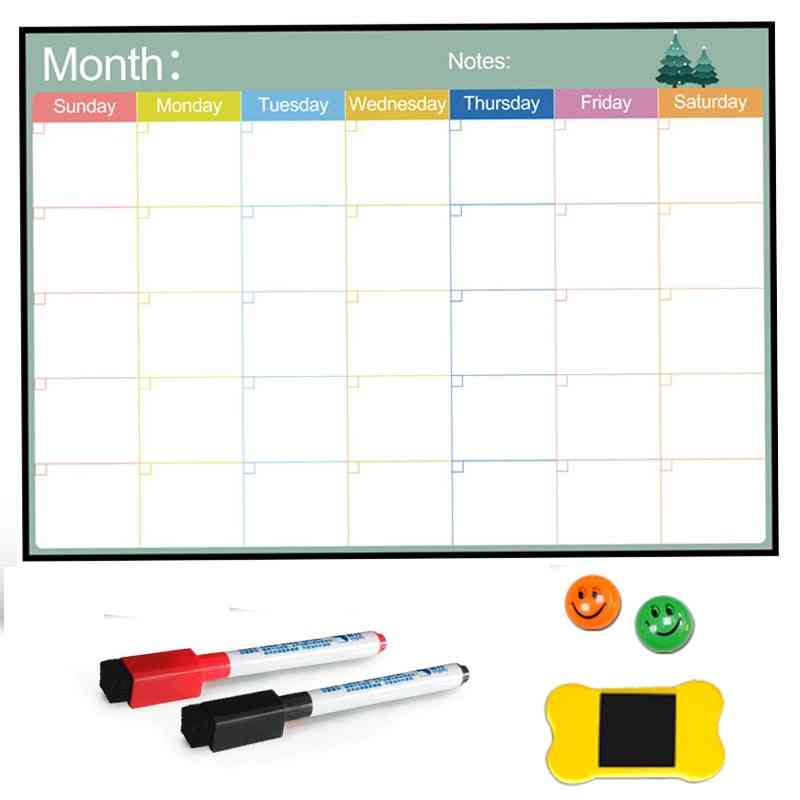 Magnetic Board Monthly Calendar, Dry Erase Whiteboard