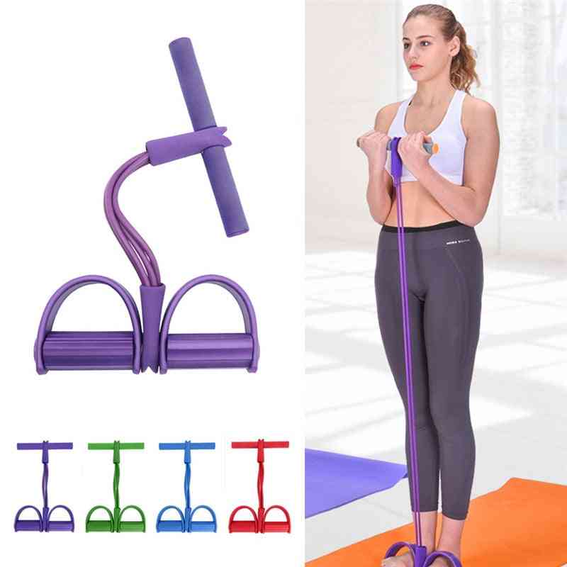 Fitness Gum 4 Tube Resistance Bands Latex Pedal Exerciser Sit-up Pull Rope