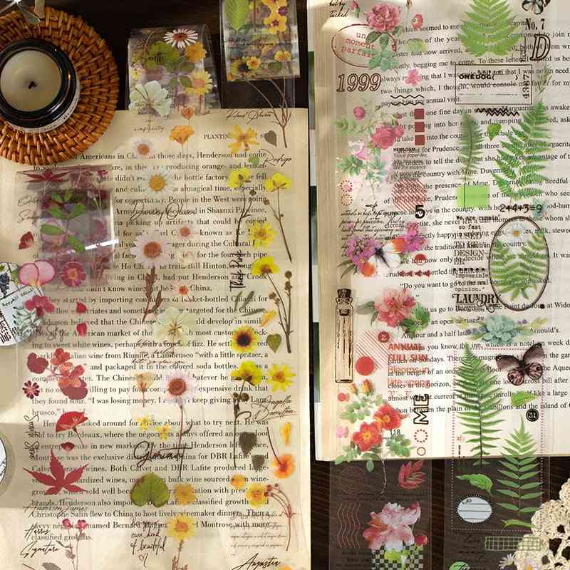 24pcs/lot Midsummer Garden Series Diy Sticker, Decorative Tape