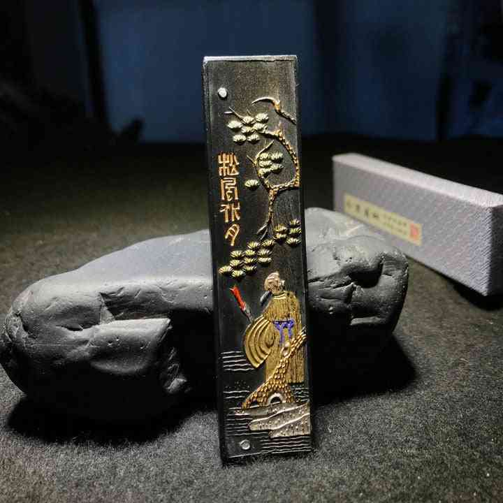 Chinese Solid Sumi-e Ink Stick, Huishe Laohukaiwen Jing Yan Bar
