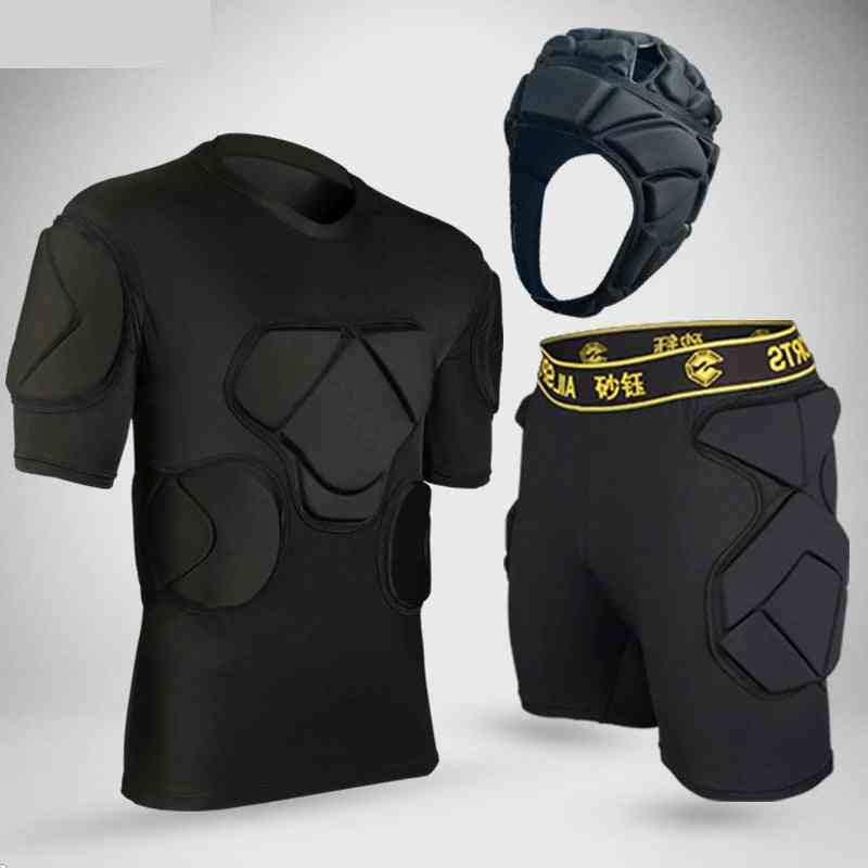 Sportowe zestawy ochronne, koszulki bramkarskie zagęszczające, spodnie, nakolanniki, łokcie i kask