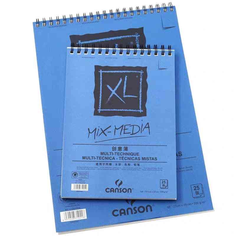 Canson xl mix-media pad, 300 g / m2 8k 16k 25 fogli di carta matita multi-tecnica pastello