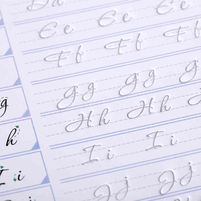 3d pyöreä englanninkielinen uudelleenkäytettävä ura-kalligrafiakirja, pyyhittävä kynä