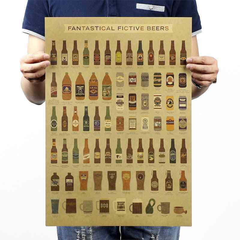 Beer Encyclopedia History Vintage Kraft Paper Poster