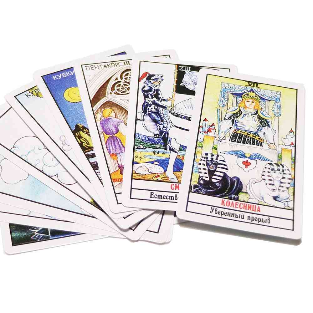 Full Russian Version Rider Tarot Cards Deck Mysterious Divination Fate Game