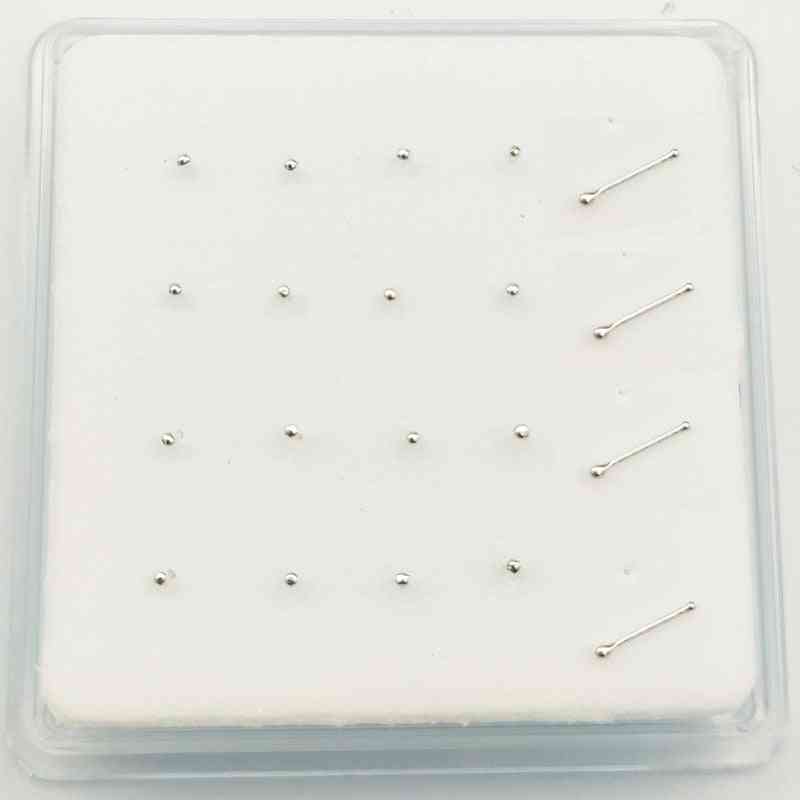 Sterling Silver Ball Nose Studs Pins, Bone Piercing Body Jewelry