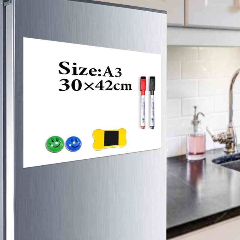 1pcs Magnetic Fridge, Refrigerator, Whiteboard, Drawing Message Board
