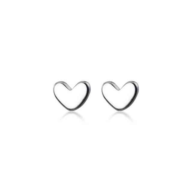 Sterling Mini Small Love Heart Stud Earrings