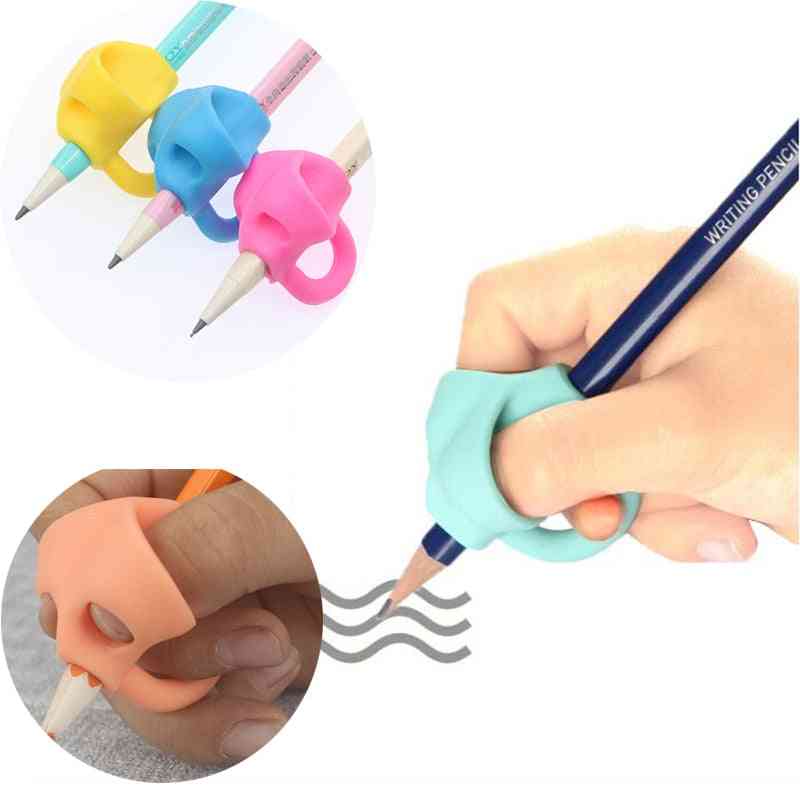 Children Beginners Corrective Grip Silicone Pen Fixture, Correct Finger Position