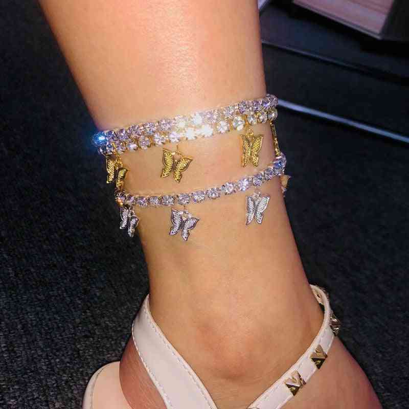 Crystal Butterfly Anklet Bracelet Foot