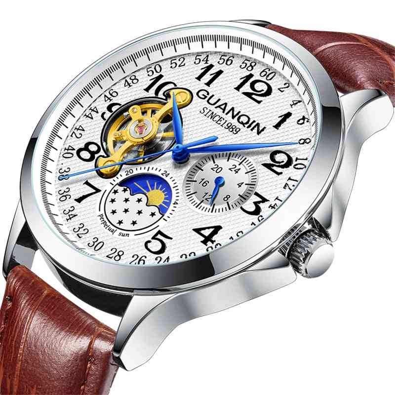 спортен автоматичен луксозен мъжки скелет турбийон водоустойчив механичен часовник за мъже