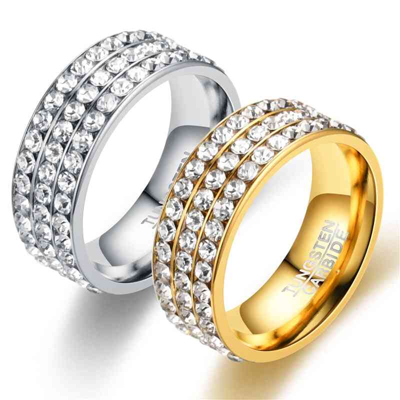 Set di anelli da donna a tre fili in acciaio inossidabile