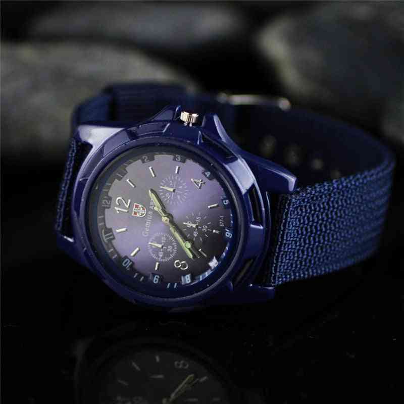 Sport Watches Men Leather Nylon Military Army Waterproof Clock