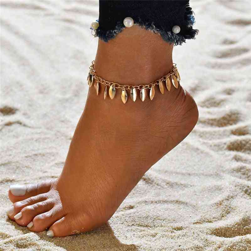Slim, Adjustable, Chain Anklet-on The Leg Foot Bracelet