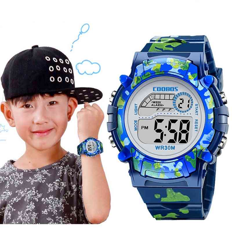Kids Watches Led, Colorful Flash, Digital Waterproof, Alarm,,, Creative's Clock