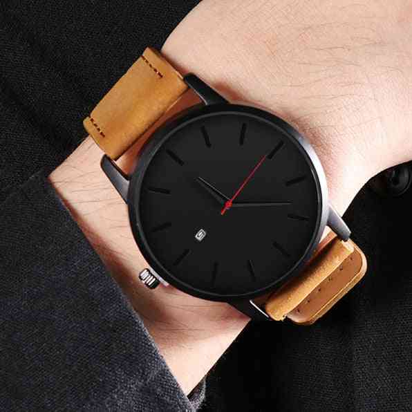 Fashion Leather Quartz Casual Sports Wristwatch's