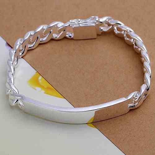 Men's Jewelery Printed Sterling Chain Bracelet