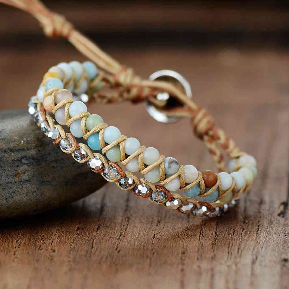 Amazonite Crystal Braided Bracelet