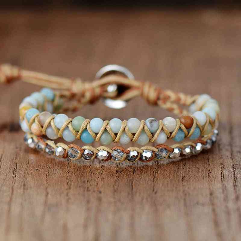 Amazonite Crystal Braided Bracelet