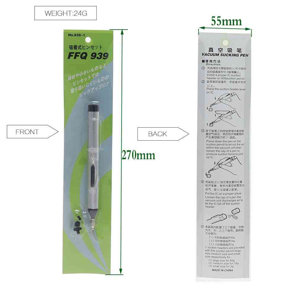 Ffq-939 Header Vacuum Suction Pen, Alternative Tweezers Pick Up Tools  (silver)