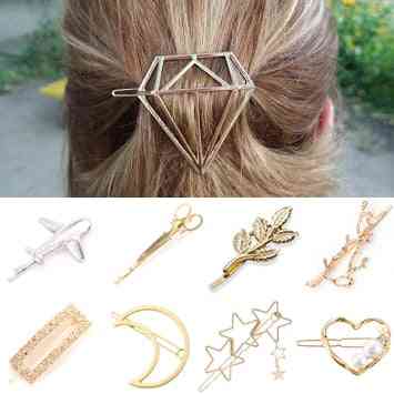Hair Clip, Hair Pins- Jewelry Lady Pearl Barrette Stick Heart Headwear