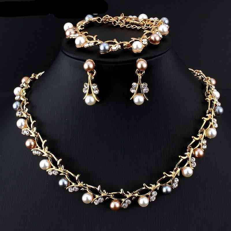 Imitácia perlového svadobného náhrdelníka - svadobné sady šperkov, elegantná párty