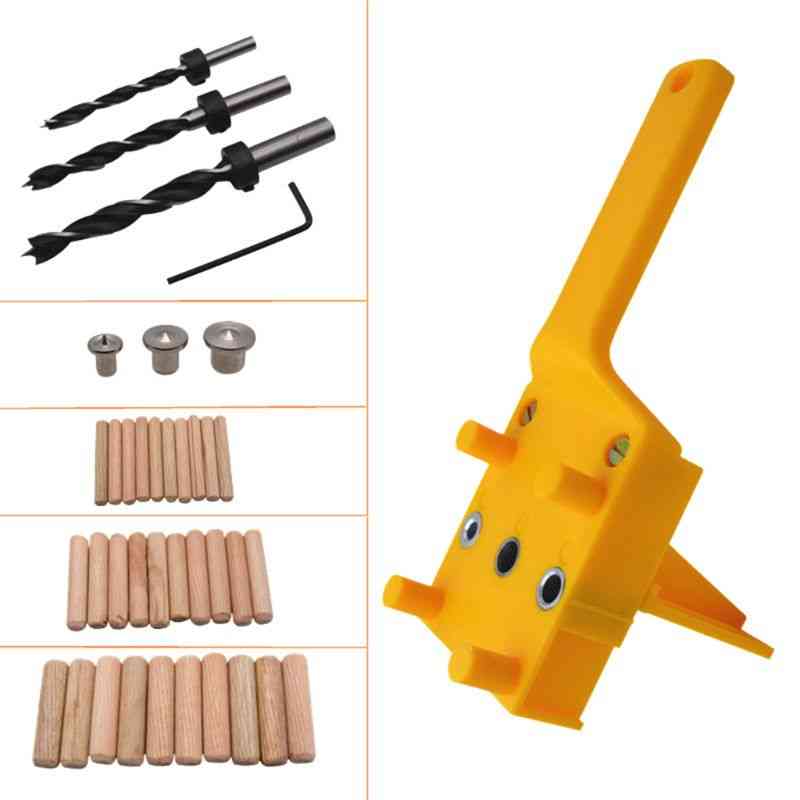 Handheld Woodworking Dowel Jig Guide,wood Drilling Straight Hole/metal Sleeve