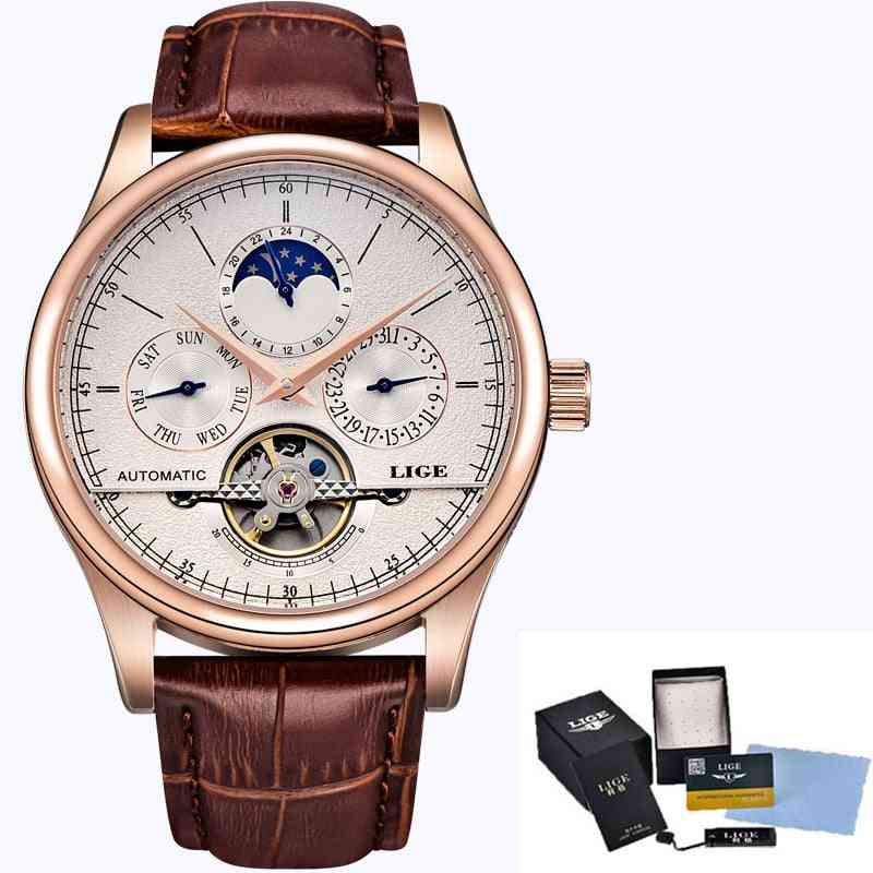 Men Automatic Watch, Leather Sport Watches