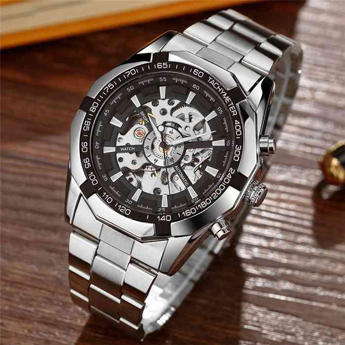 Men Watches, Stainless Steel Bracelet Sports Luxury Clock / Wristwatch