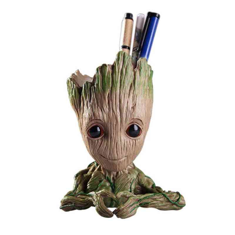 Flower Pot Baby Groot Cute Toy Pen Holder Pvc Hero Model